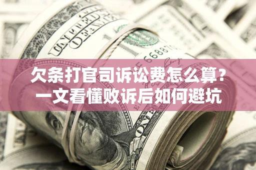 济南欠条打官司诉讼费怎么算？一文看懂败诉后如何避坑